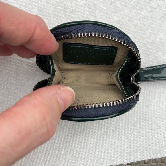 BURBERRY GREEN BROWN NOVA CHECK MINI COIN KEYCHAIN PURSE-RARE! - Picture 4 of 14